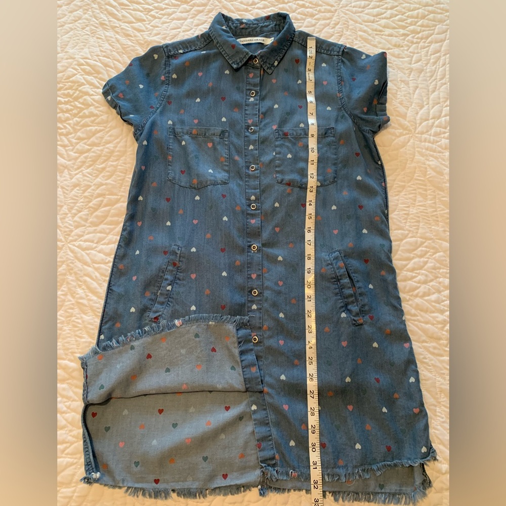 Chambray dress size small with tiny heart detail
